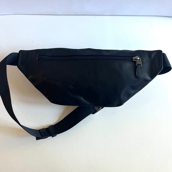 COACH League Belt Bag In Signature Print, Black Leather, Unisex - Picture 8 of 14
